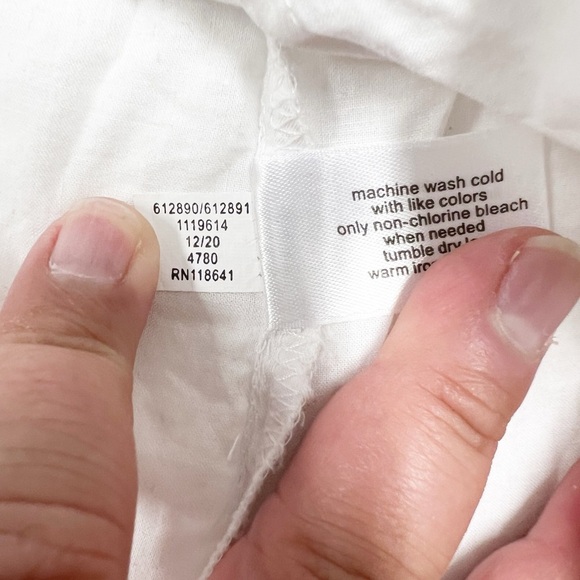 Lane Bryant Womens Plus Size White Long Full Sleeve Eyelet Detail Blouse Size 22 - Picture 9 of 9